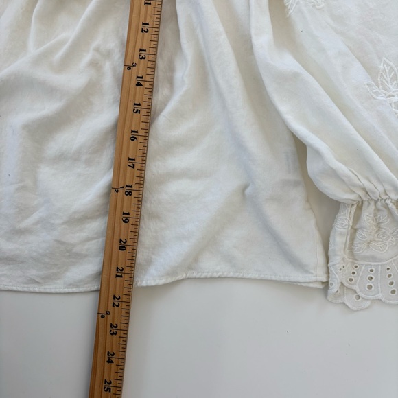 & Other Stories Women's Cream Embroidered Overlay Blouse Floral Eyelet Size 12 - Picture 11 of 11